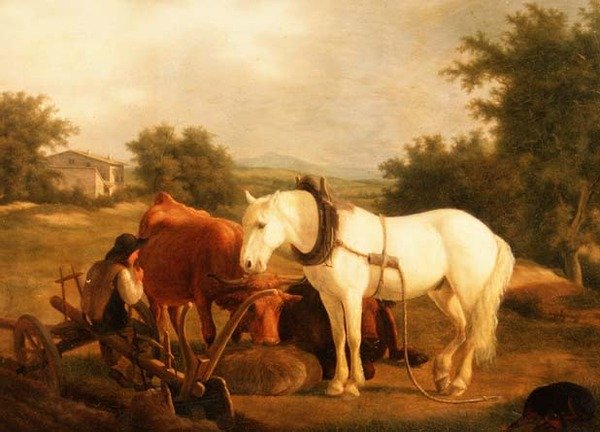 Plogteamet vilar av Jacques Laurent Agasse