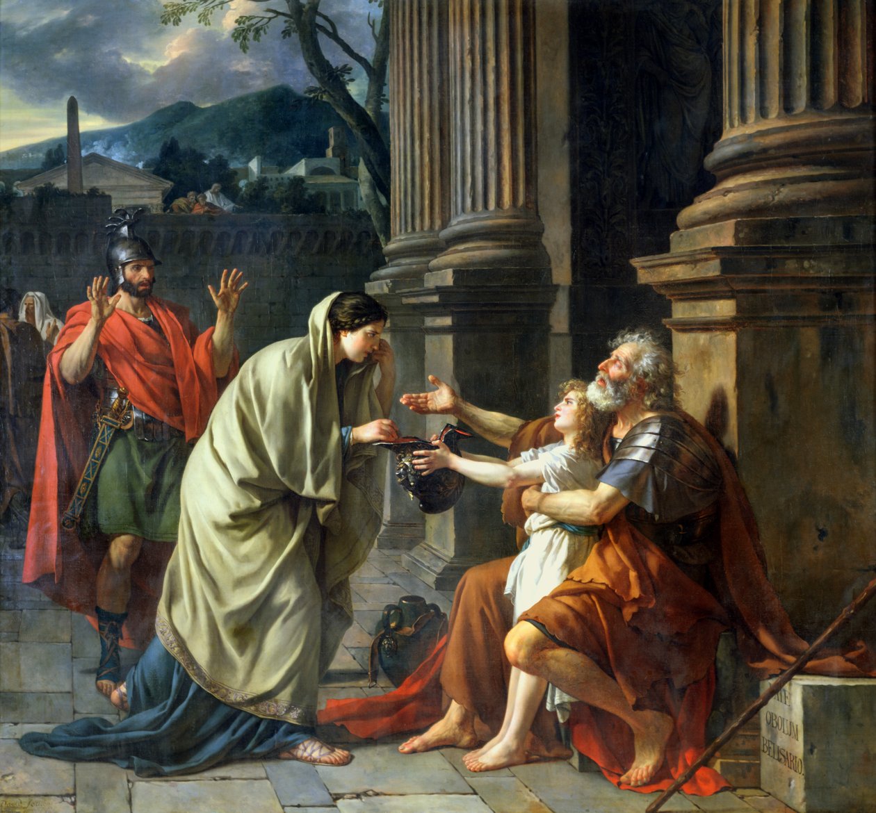 Belisarius tigger om allmosor, 1781 av Jacques Louis David