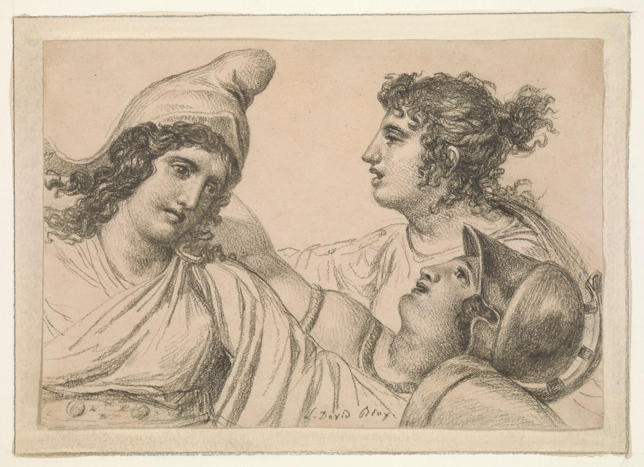 Komposition med tre figurer av Jacques Louis David
