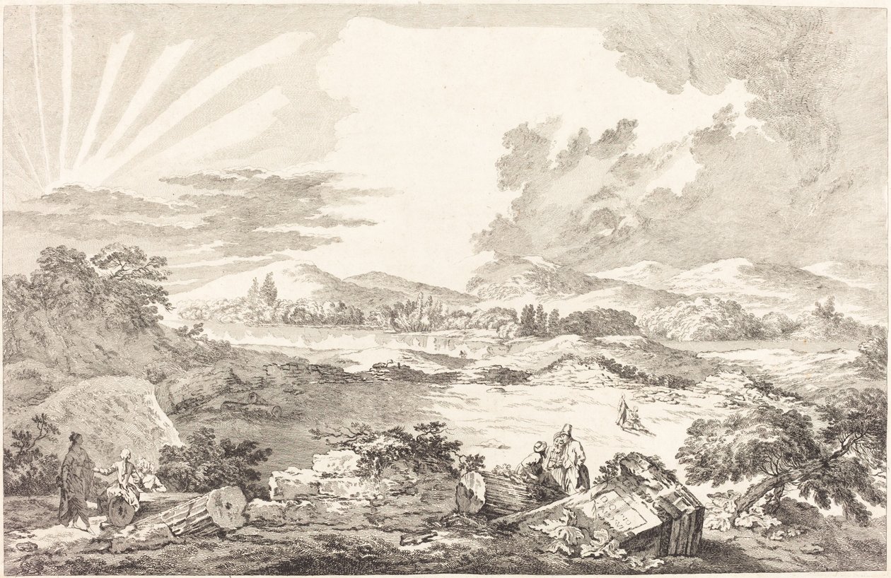 Vägen, Aten av Jacques Philippe LeBas after Julien David Le Roy