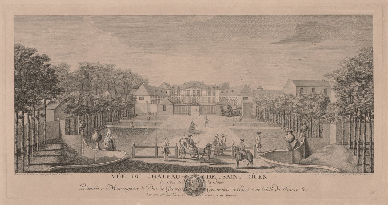 Chateau Saint Ouen från hovet. av Jacques Rigaud