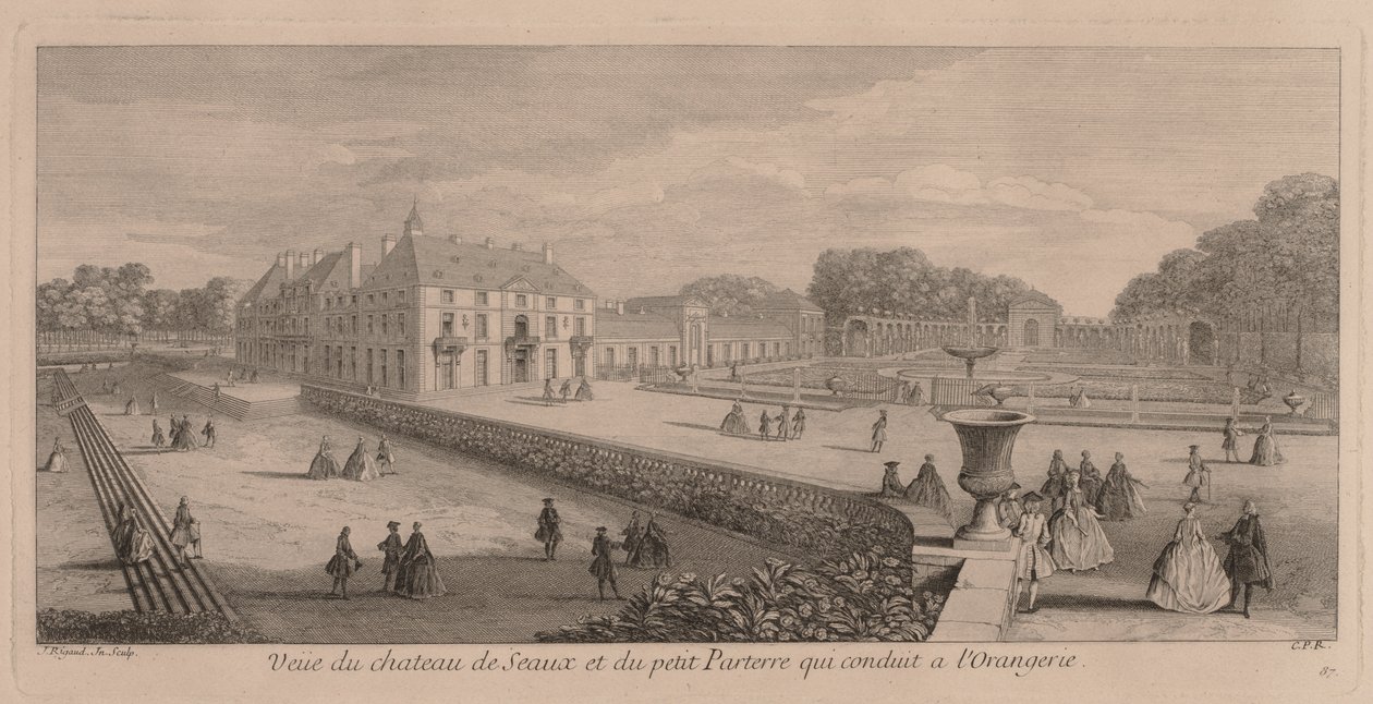 Chateau och trädgård i Seaux av Jacques Rigaud