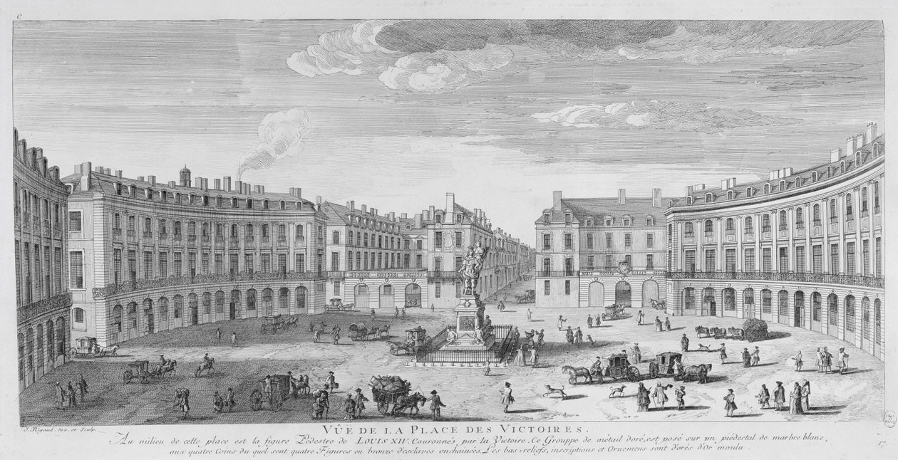 Place des Victoires, Paris (gravyr) av Jacques Rigaud