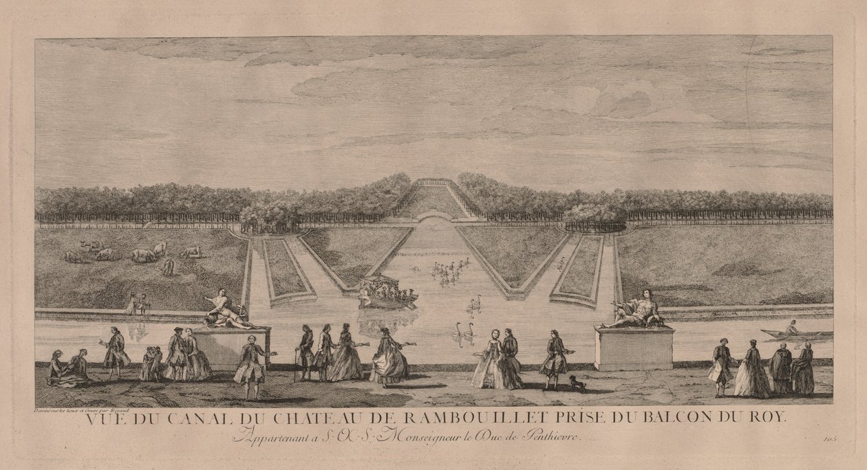 Chateau från kanalen vid Rambouillet. av Jacques Rigaud