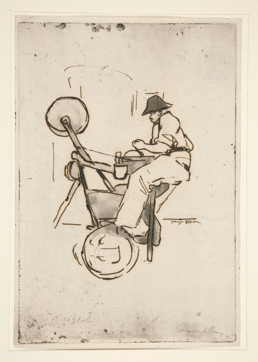 Le r?mouleur (knivsliparen) av Jacques Villon
