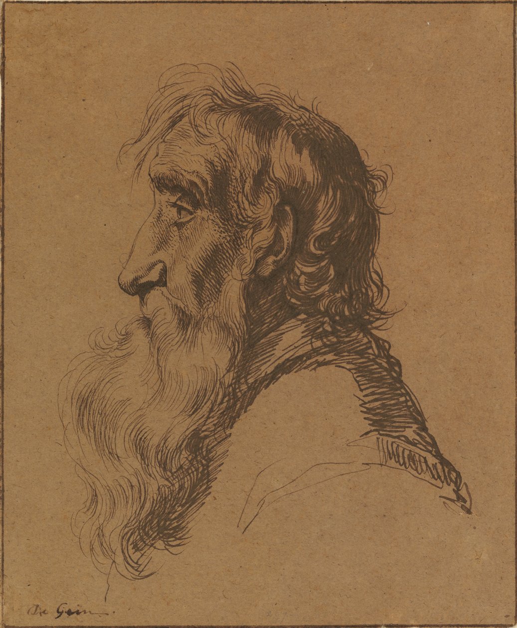 Huvudet av en gammal man av Jacques de Gheyn III