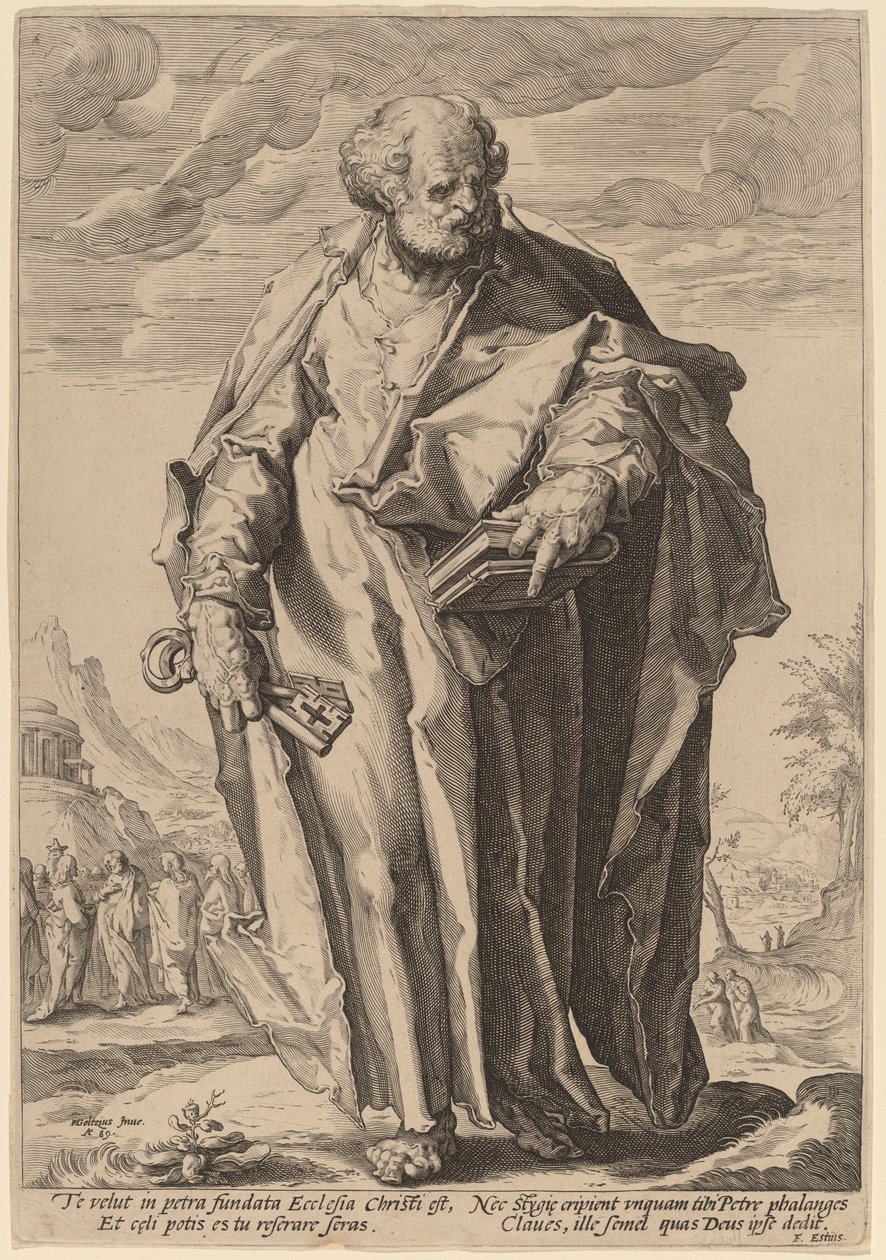 Sankt Peter av Jacques de Gheyn II, after Hendrik Goltzius