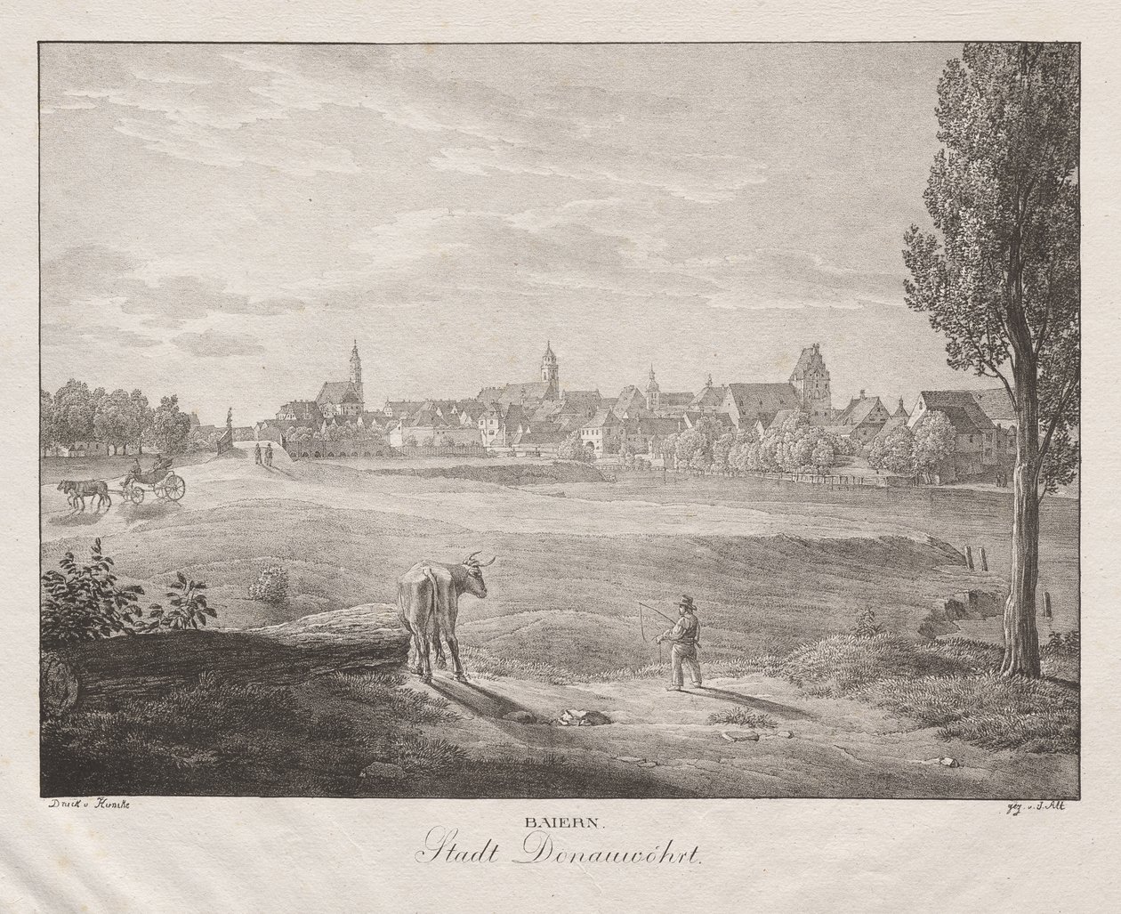 Bayern, staden Donauworth av Jakob Alt