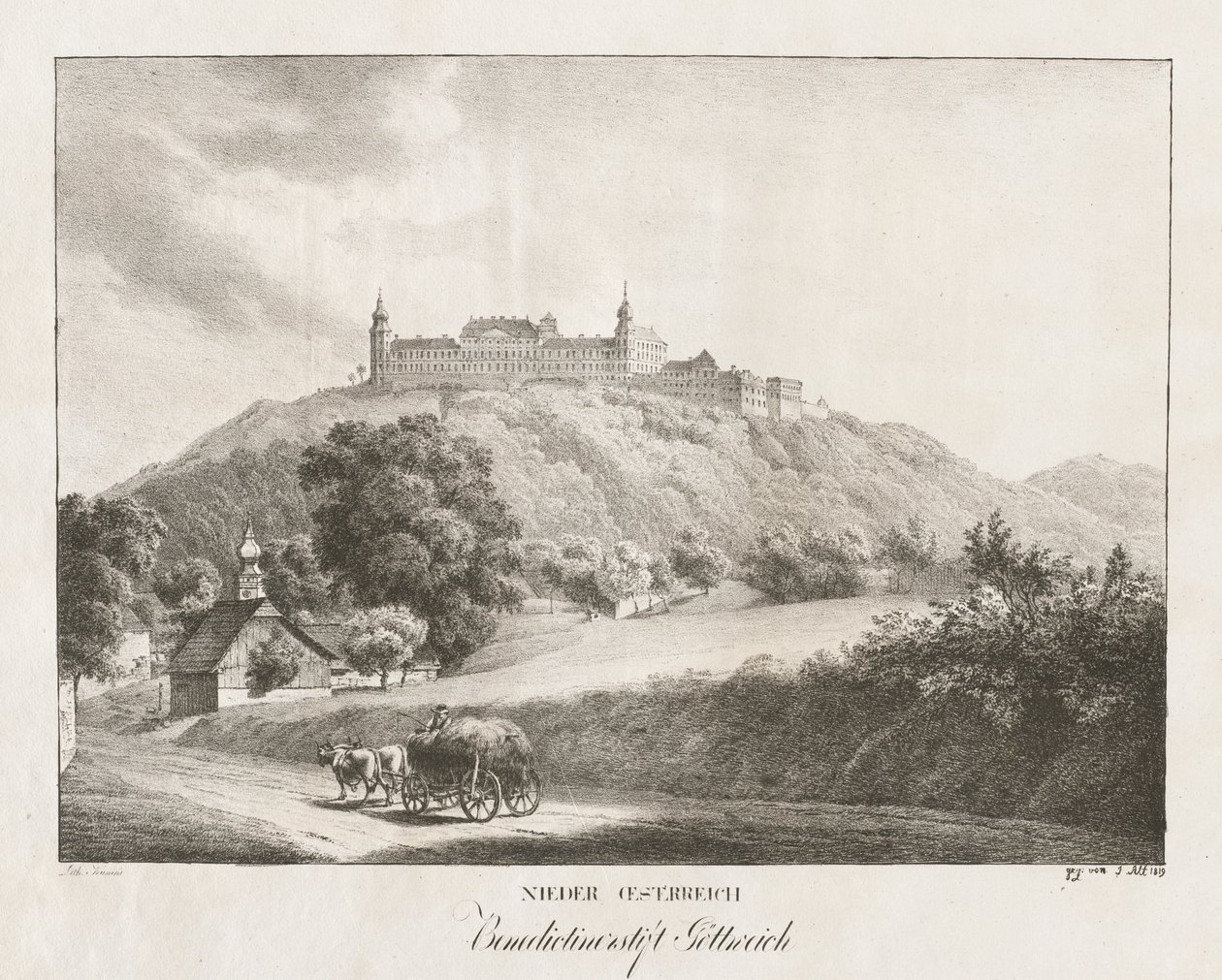 Nedre Österrike, benediktinerkloster i Gottereich av Jakob Alt