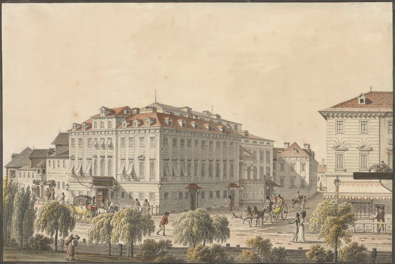Teatern i Wien, ca 1816. av Jakob Alt