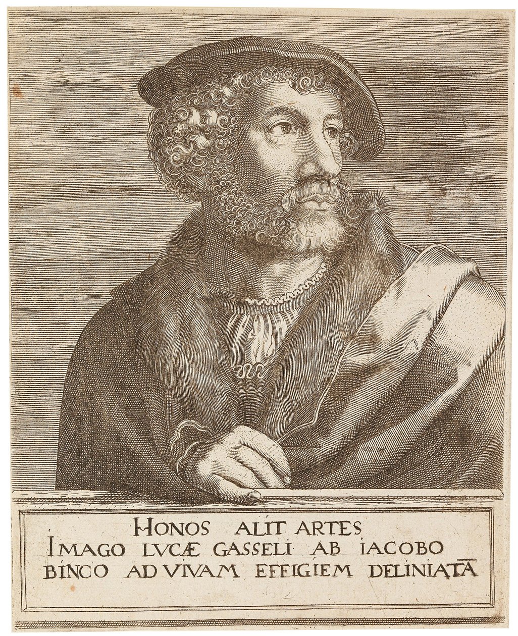 Porträtt av konstnären Lucas Gassel. av Jakob Binck