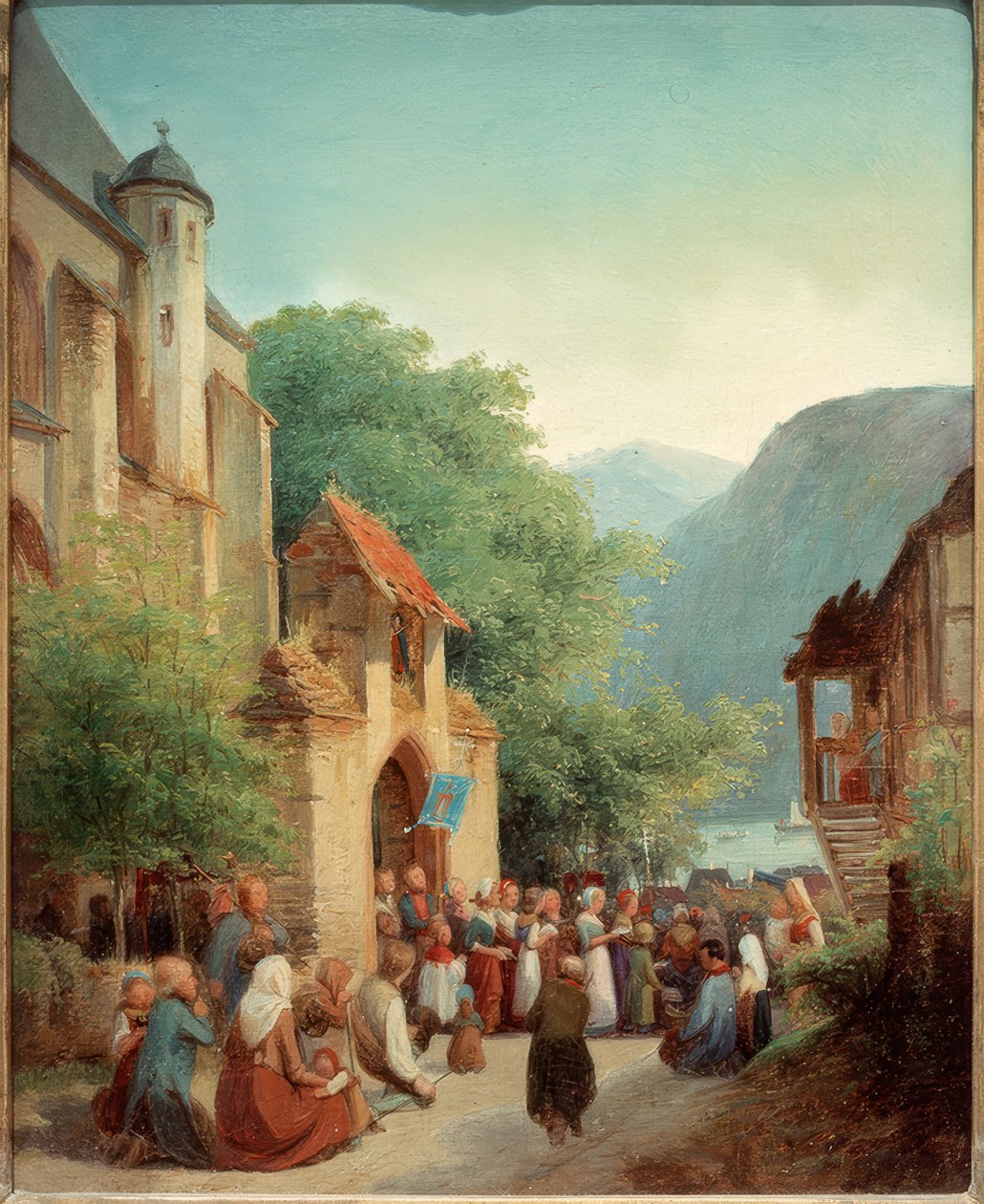 Procession på Rhen av Jakob Fürchtegott Dielmann
