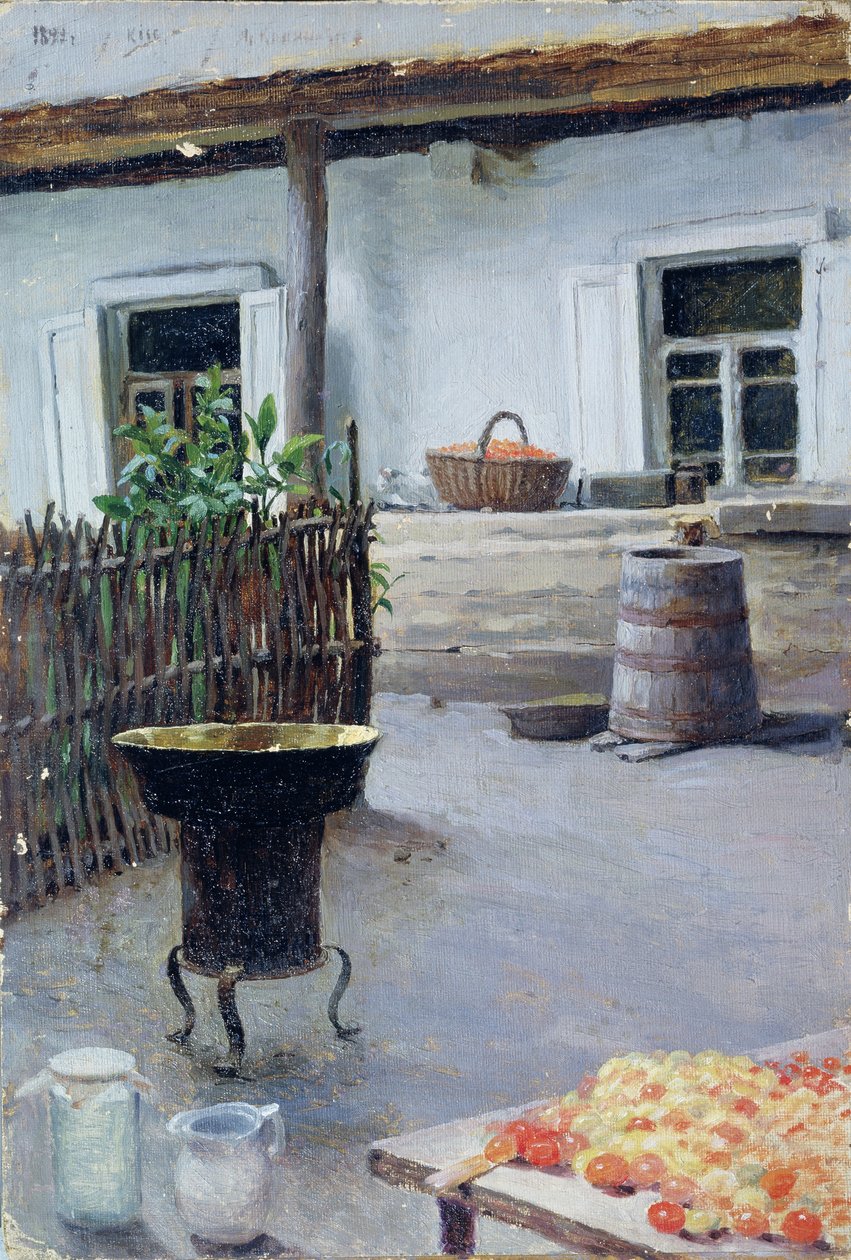 Syltkokning, 1892 av Jakov Jakovlevich Kalinichenko