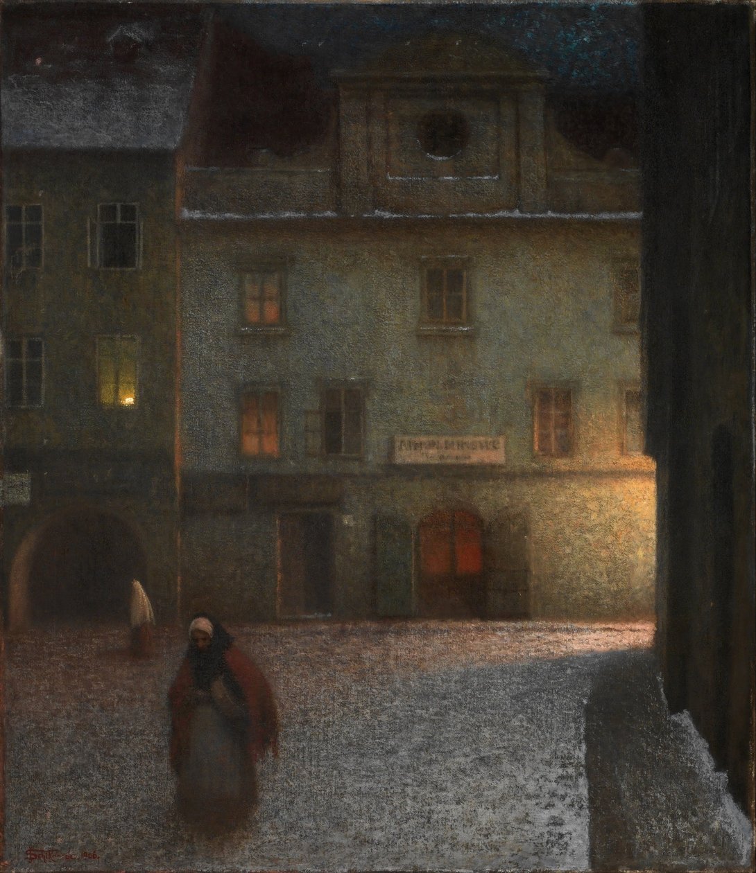 Kvällsgatan av Jakub Schikaneder