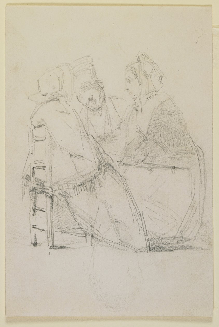 Gruppsamtal, 1858 (penna på benvitt vävt papper) av James Abbott McNeill Whistler