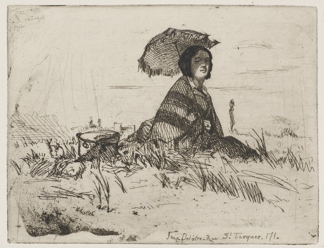 I fullt solljus, 1858 (etsning på papper) av James Abbott McNeill Whistler