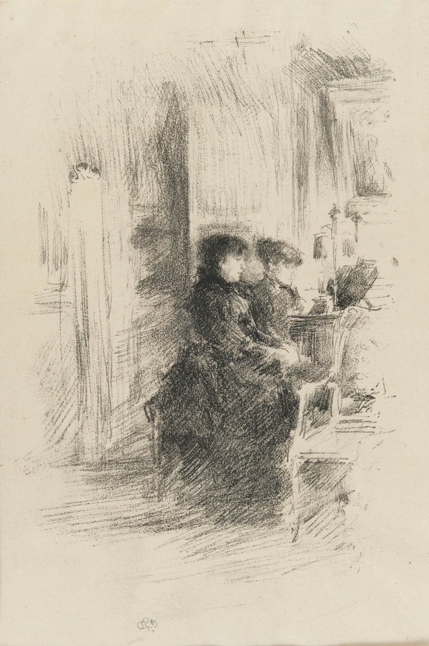 Duetten (litografi på papper) av James Abbott McNeill Whistler