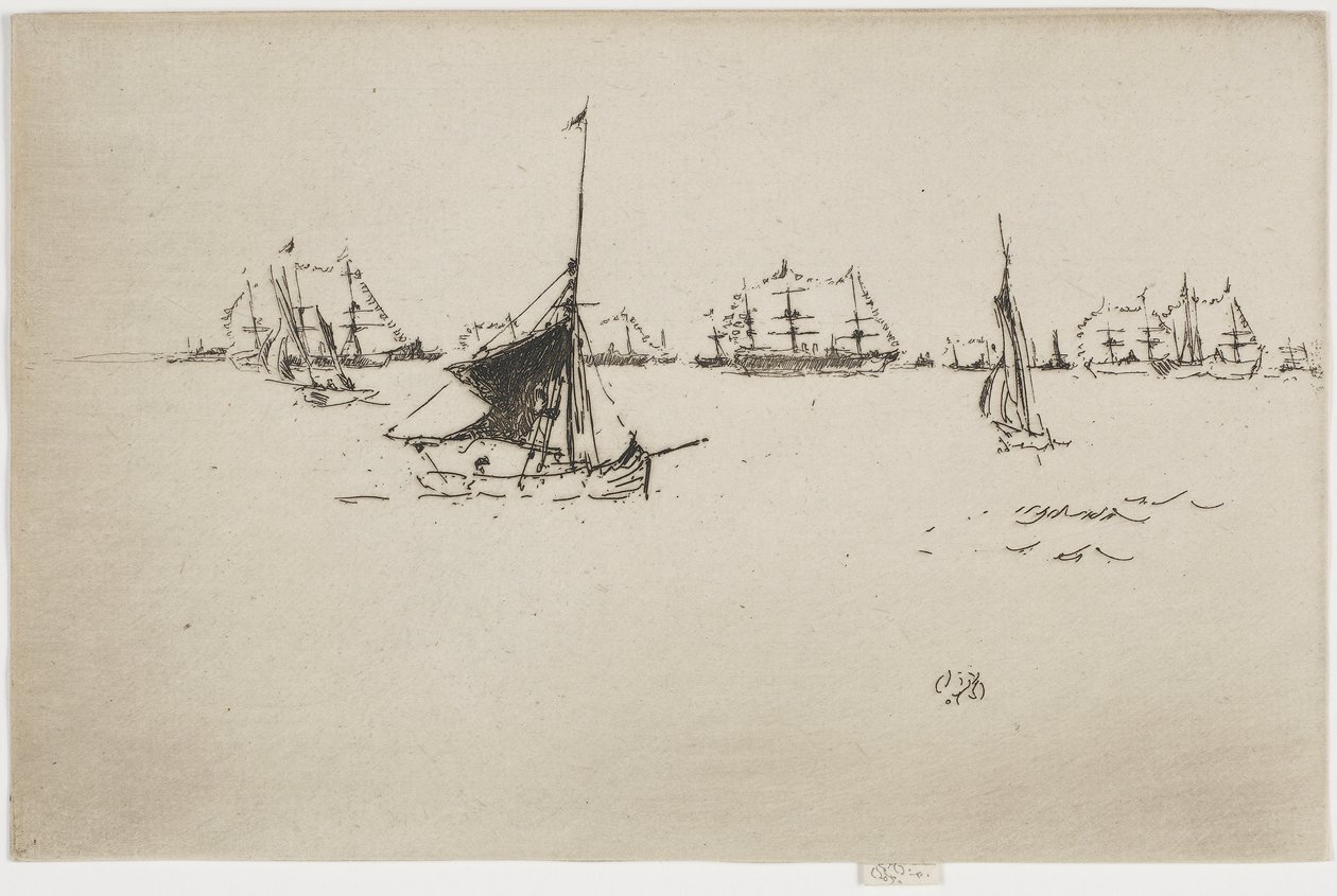 Flottan - Afton, 1887 (etsning på papper) av James Abbott McNeill Whistler