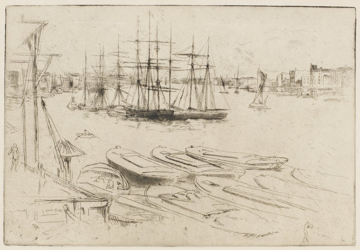 The Large Pool, c.1879 (etsning på papper) av James Abbott McNeill Whistler