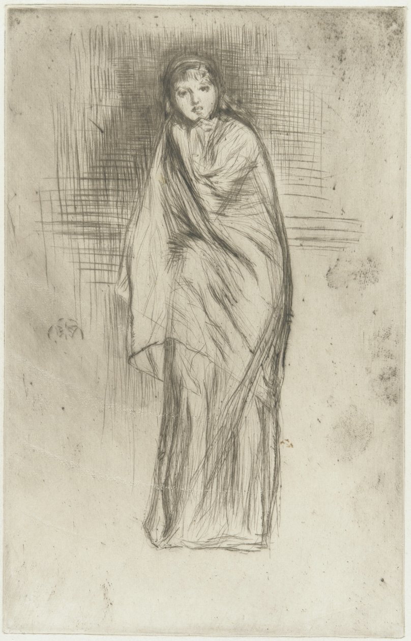 The Model Resting, 1870 (torrnål på papper) (se även 324669) av James Abbott McNeill Whistler