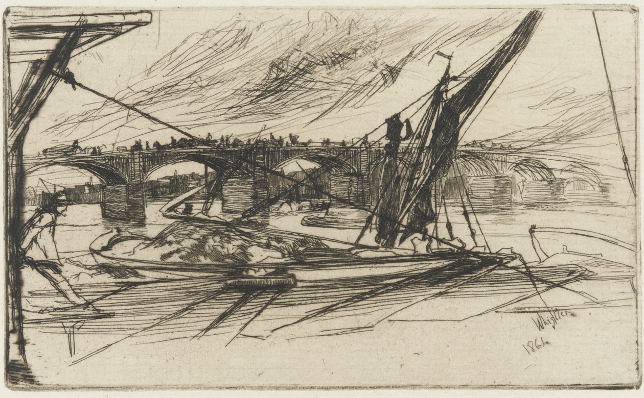 Vauxhall Bridge, 1861 (etsning på papper) av James Abbott McNeill Whistler