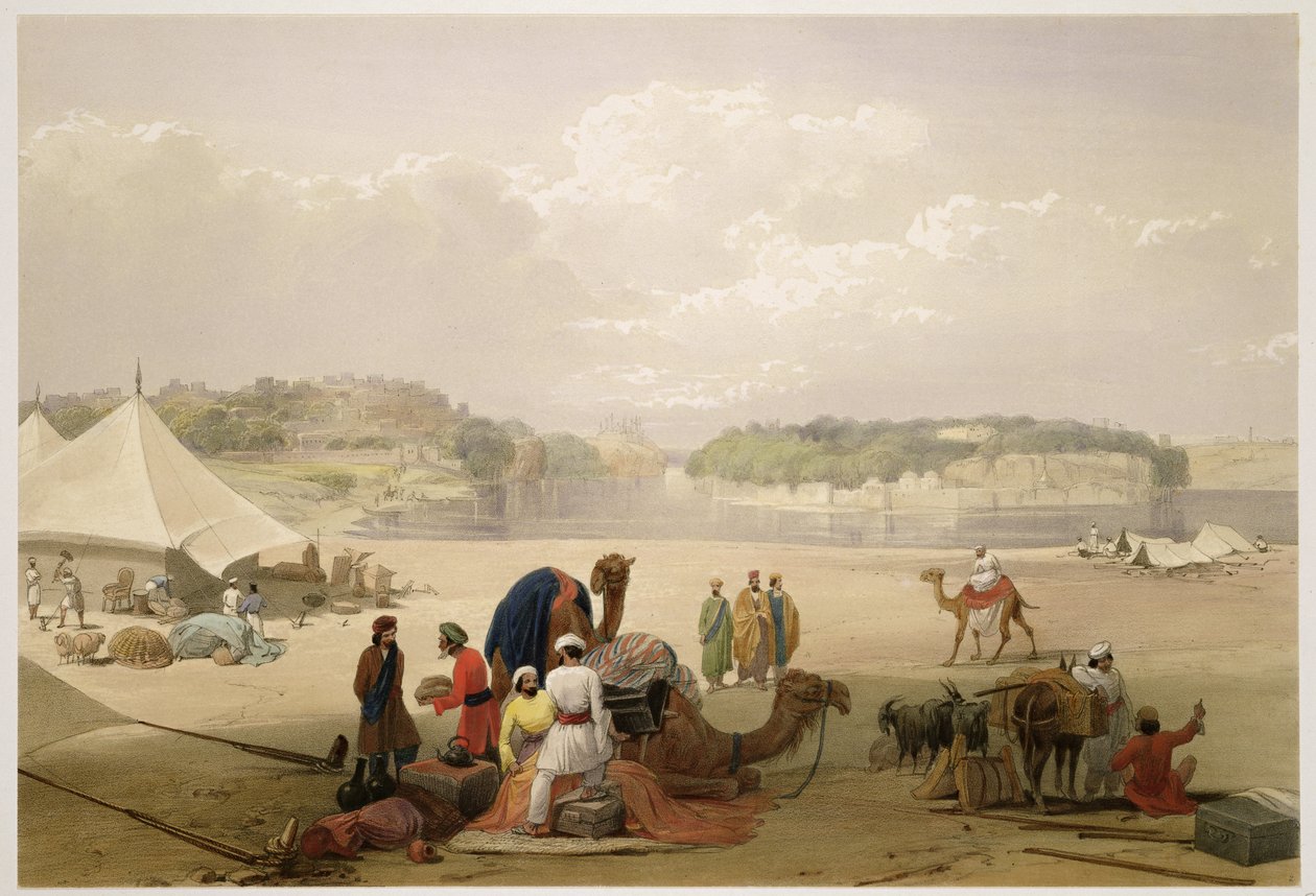 Staden Roree och fästningen Bhukker, vid Indus, från 