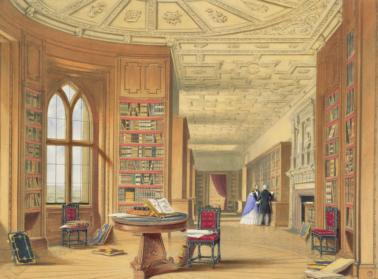 Biblioteket, Windsor Castle, 1838 av James Baker Pyne