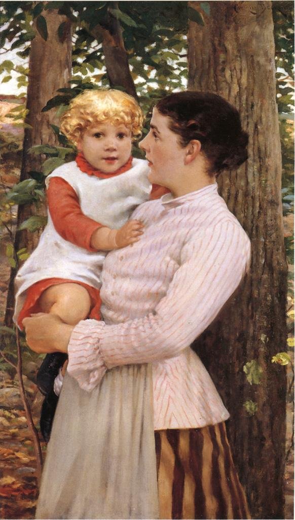 Mother and Child av James Carroll Beckwith