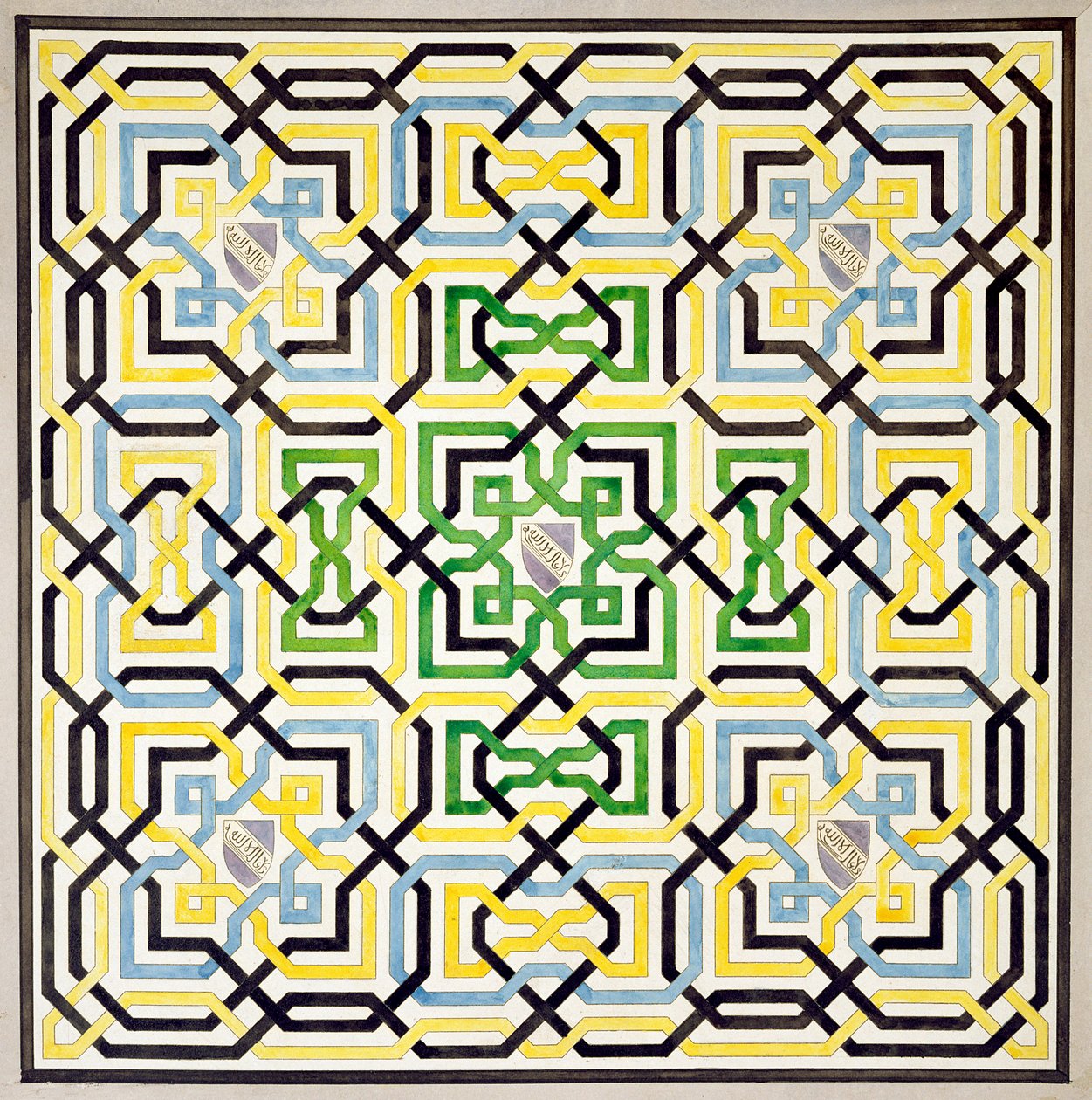 Mosaikdesign från Alhambra, från "The Arabian Antiquities of Spain", publicerad 1815. av James Cavanagh Murphy