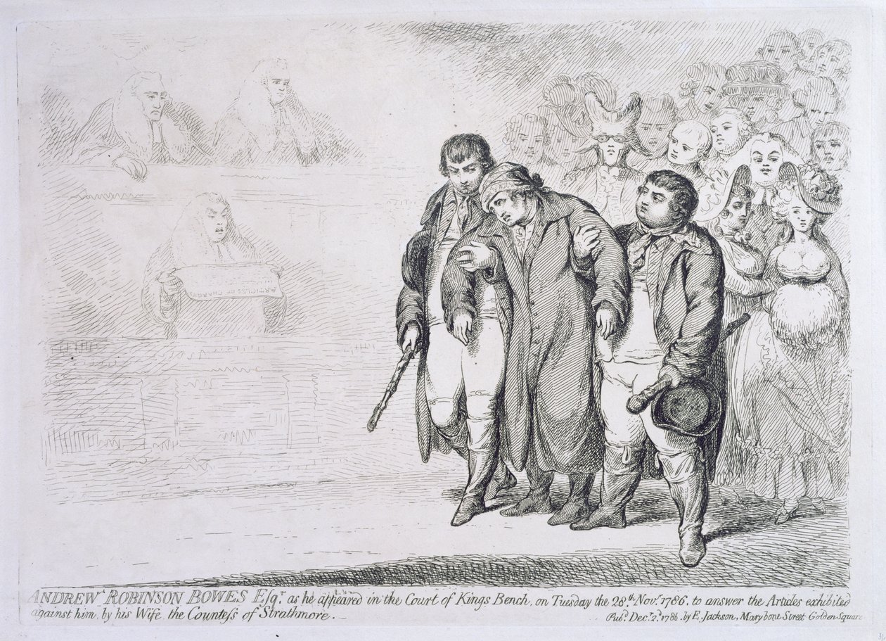 Andrew Robinson Bowes Esq. som han infann sig i Court of the King