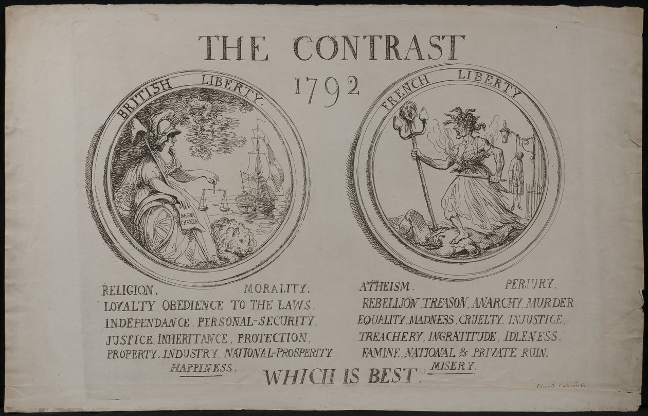 Kontrasten, 1792 av James Gillray