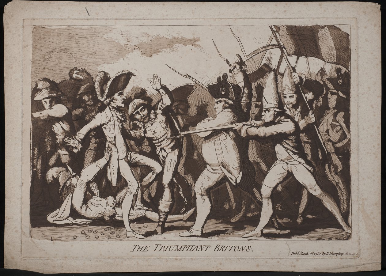 De triumferande britterna, 1780 av James Gillray