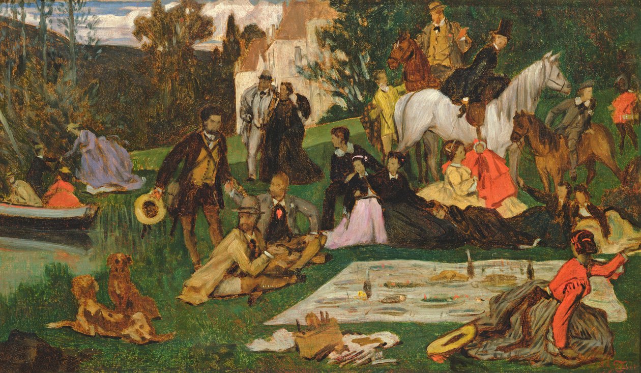 Picknicken, ca 1865-68 av James Jacques Joseph Tissot