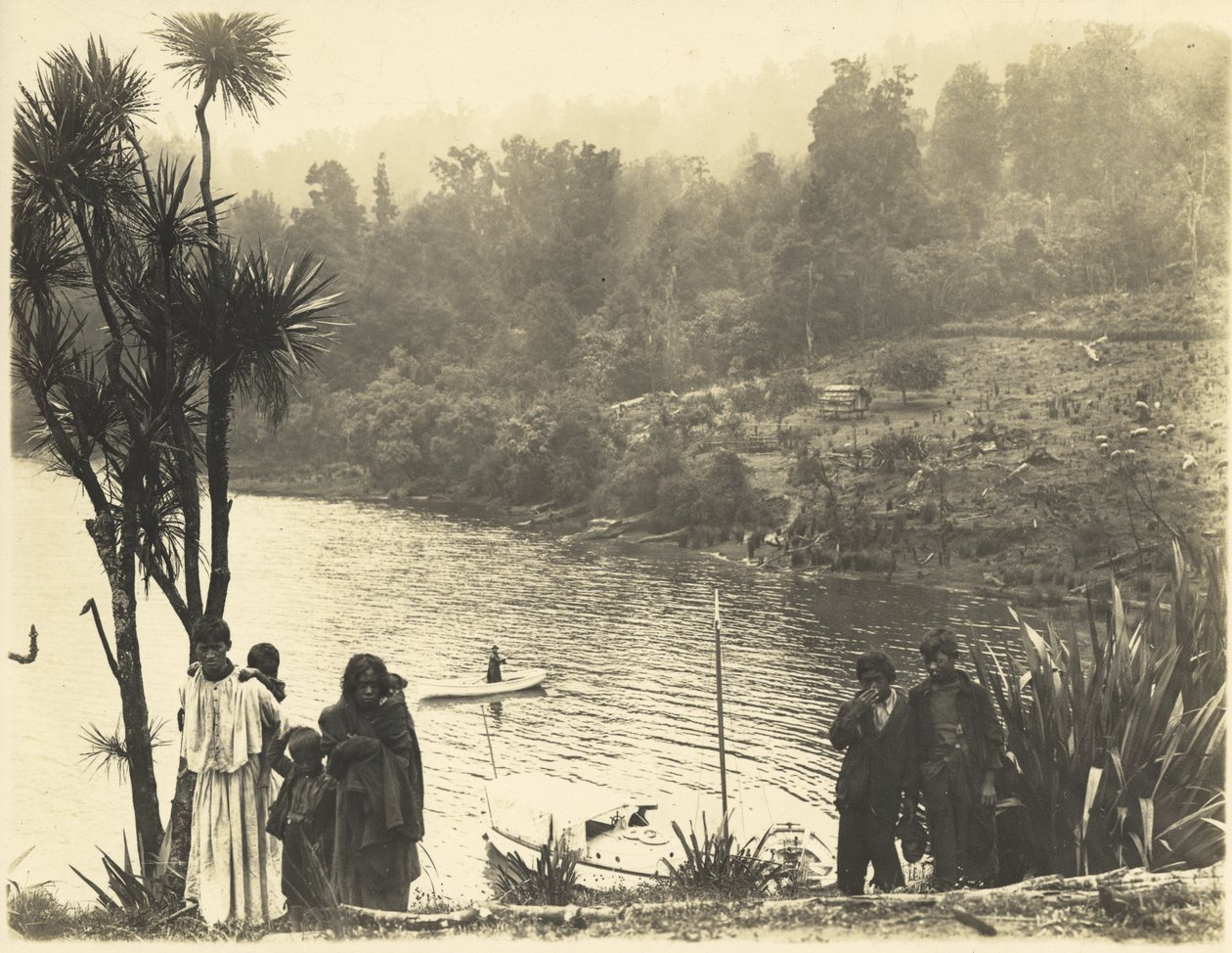 Lake Waikaremoana, 1908 (silvergelatintryck) av James McDonald