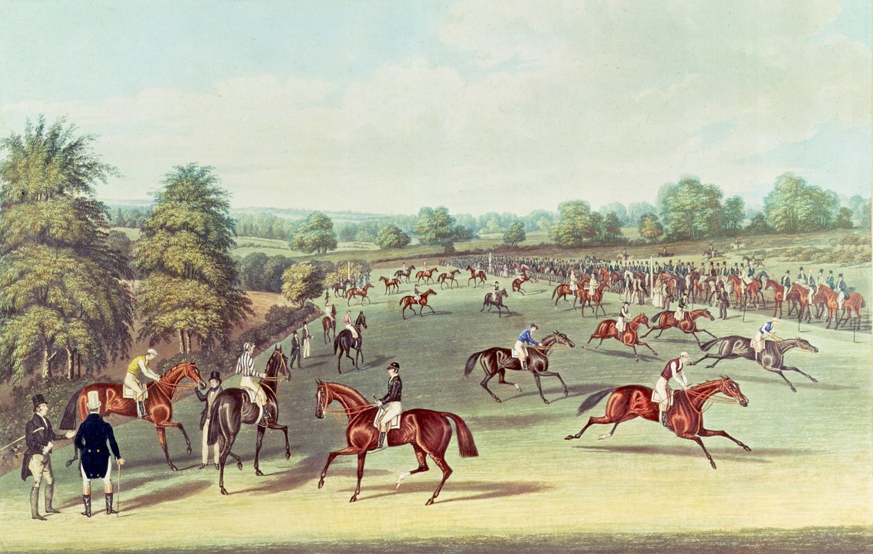 Epsom: förbereder sig för start, 1830 av James Pollard