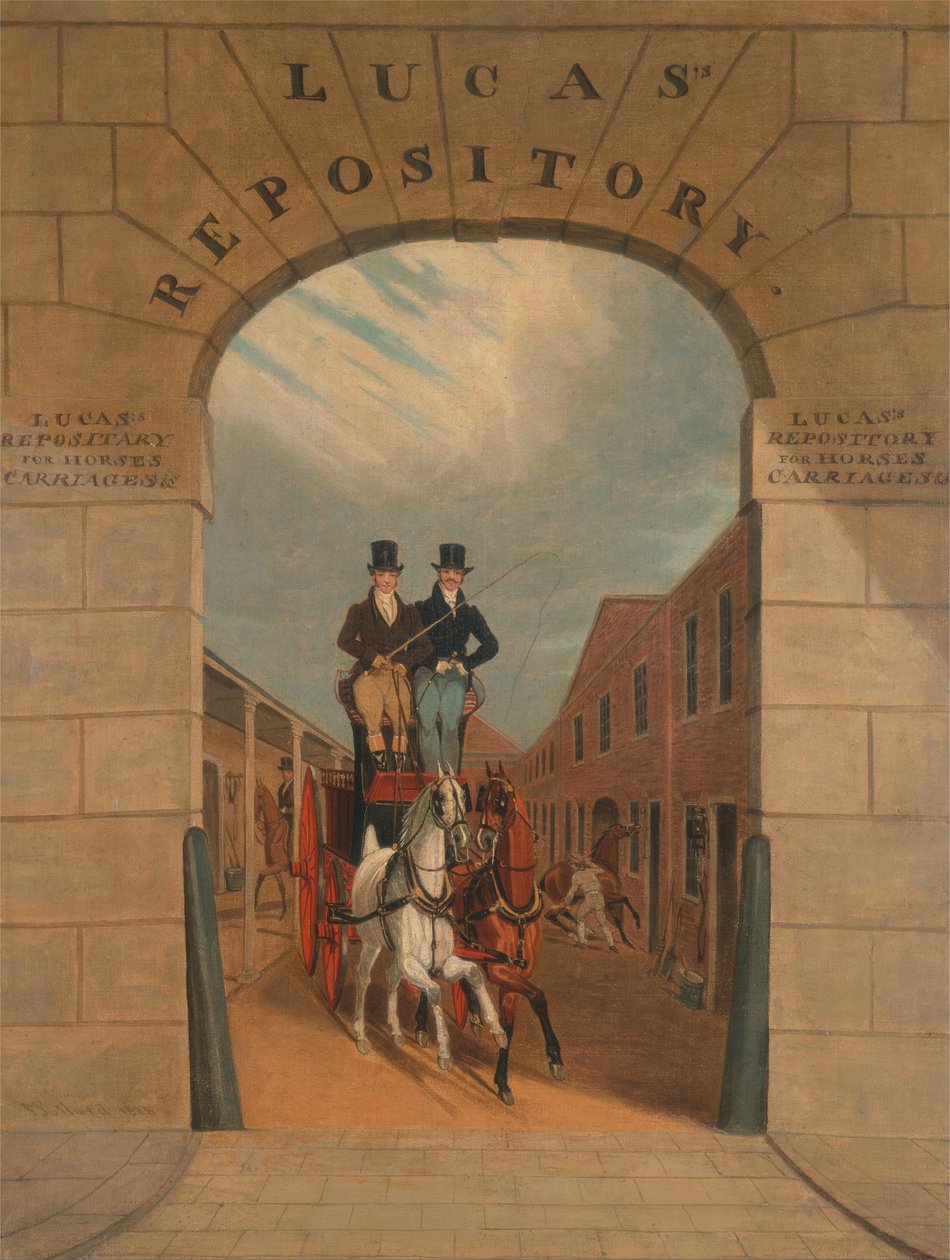 Utbildar ett par i en broms på Lucass Yard, Clerkenwell av James Pollard