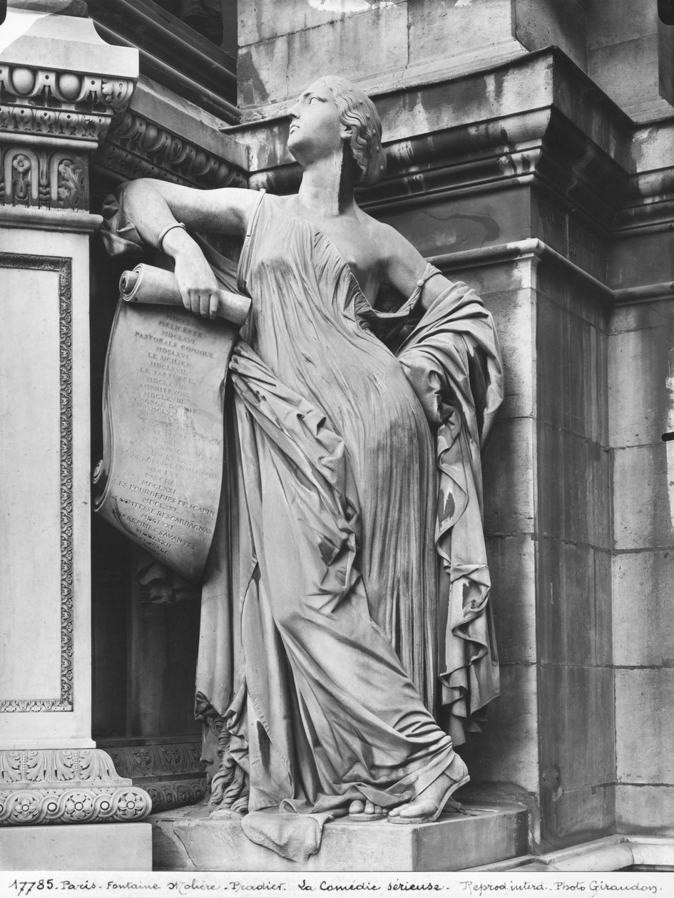 Moliere Fountain, Serious Comedy, 1844 (marmor) (detalj) (se även 189432, 346525) av James Pradier