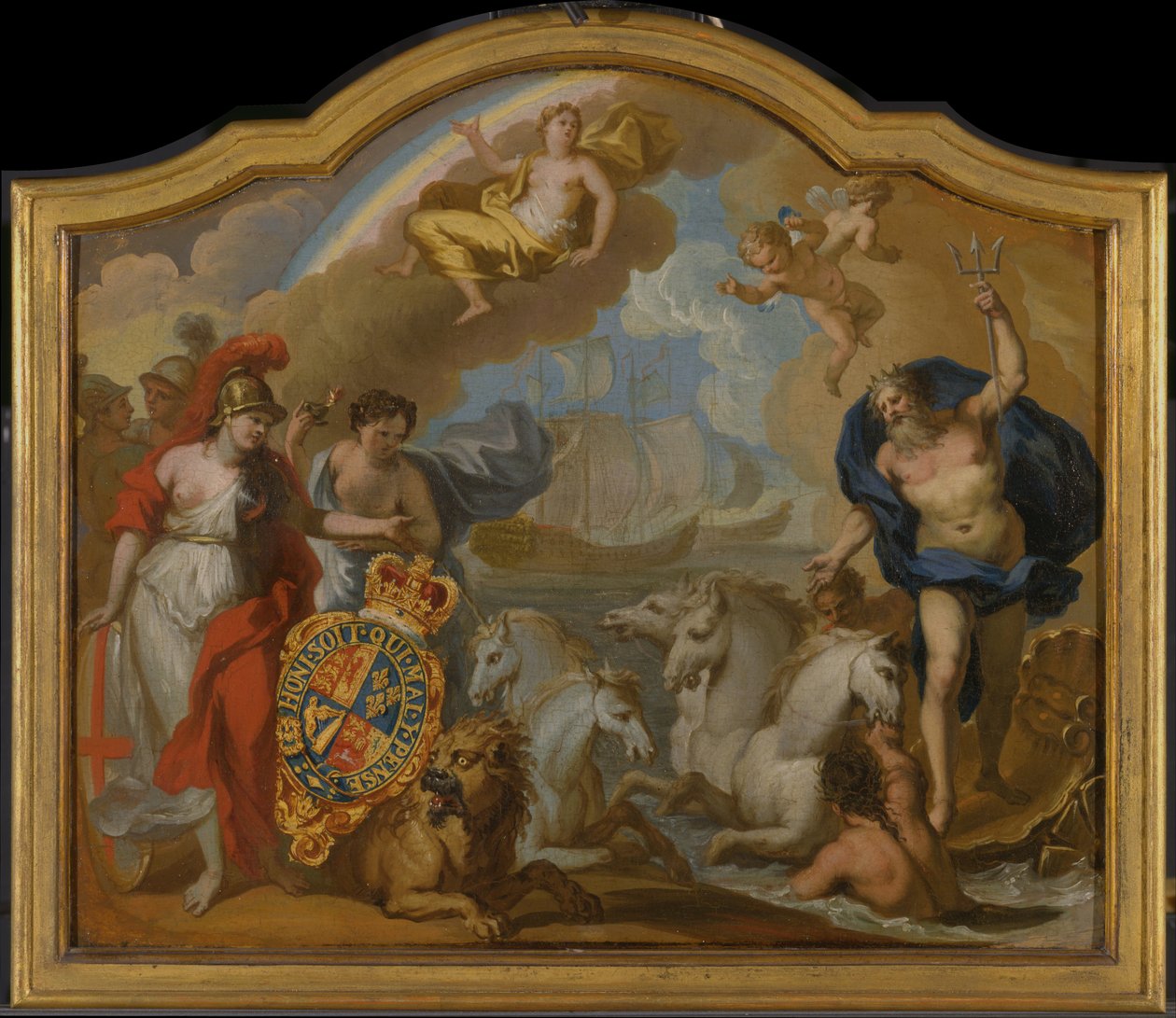 Allegory of the Power of Great Britain by Sea, design för en dekorativ panel för George Is ceremoni ... av James Thornhill