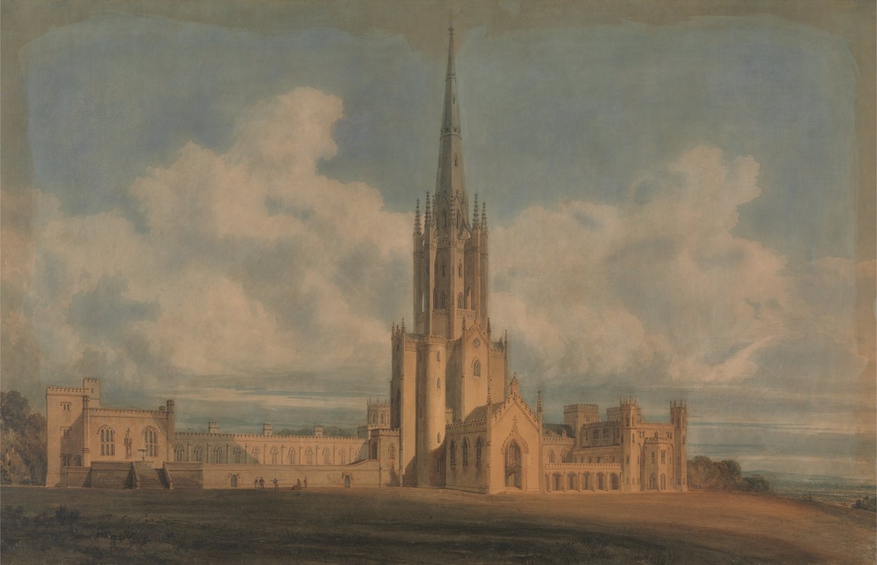 Projicerad design för Fonthill Abbey, Wiltshire av James Wyatt