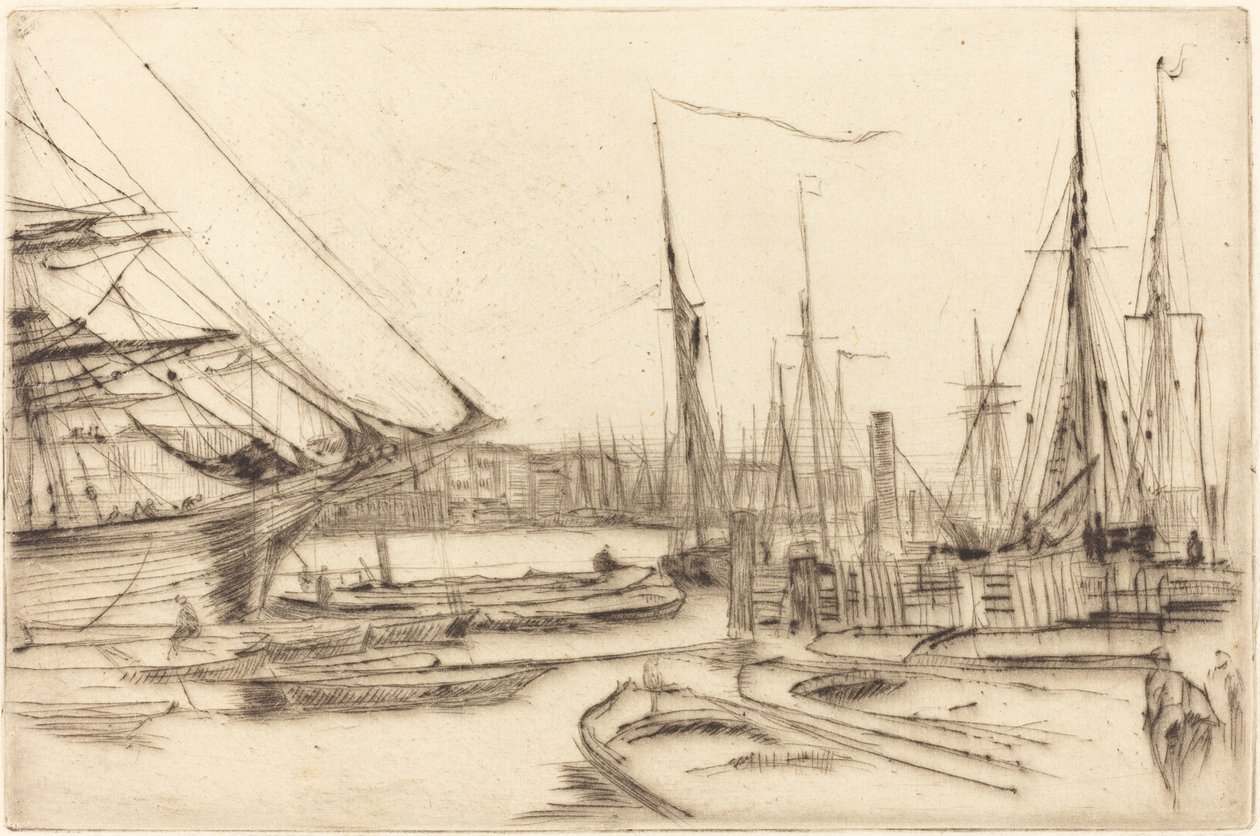 En skiss från Billingsgate, 1878. av James Abbott McNeill Whistler