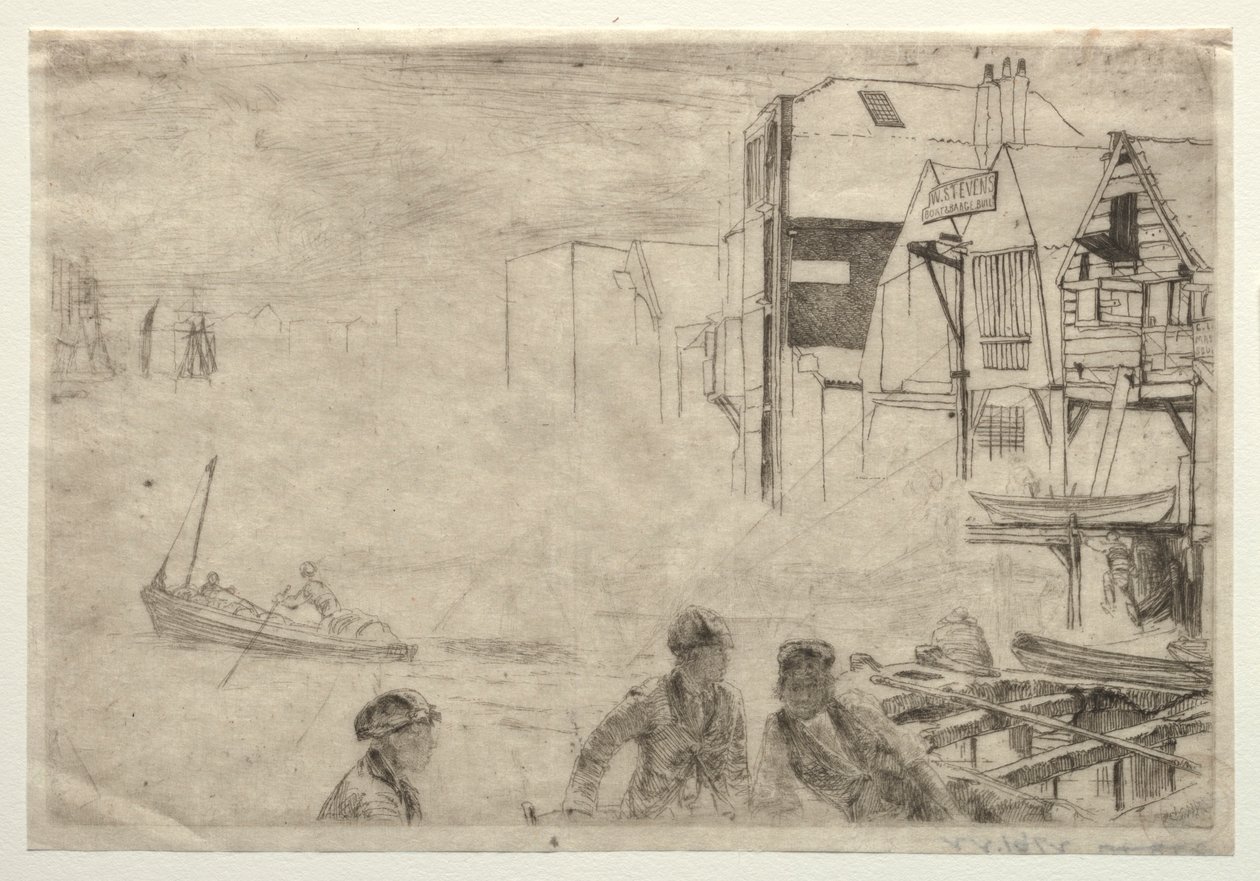 A Wharf. av James Abbott McNeill Whistler