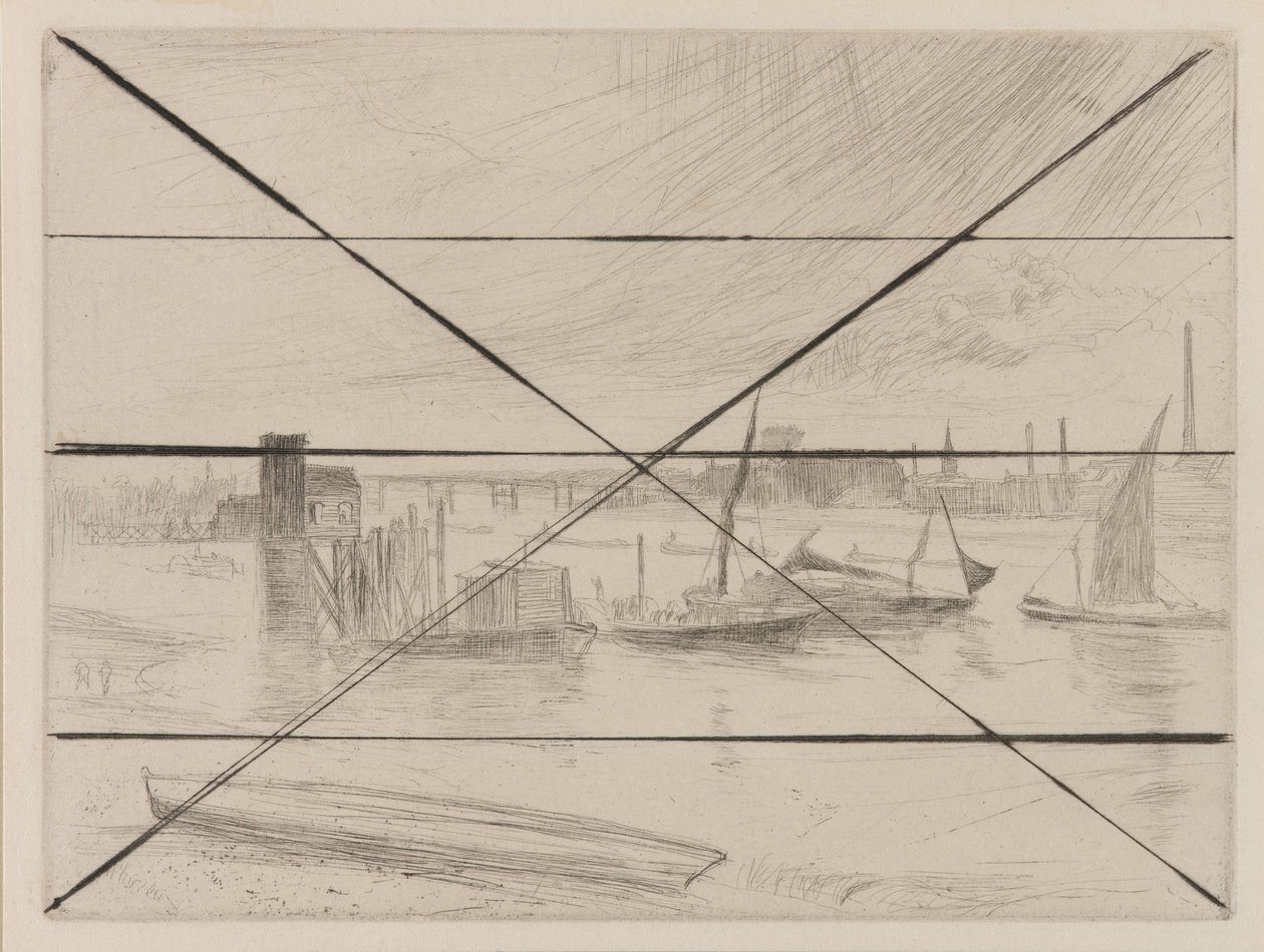 Battersea Dawn Cadogan Pier, 1861. av James Abbott McNeill Whistler