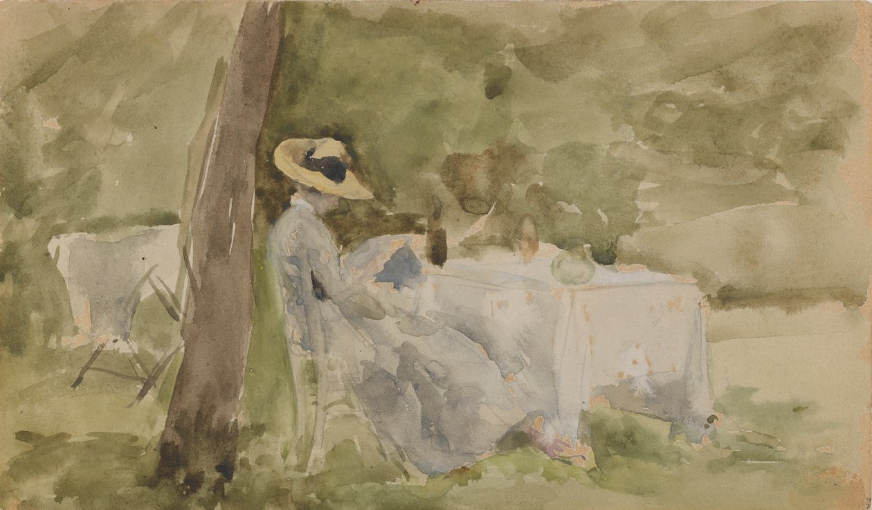 Frukost i trädgården, 1885-1886. av James Abbott McNeill Whistler