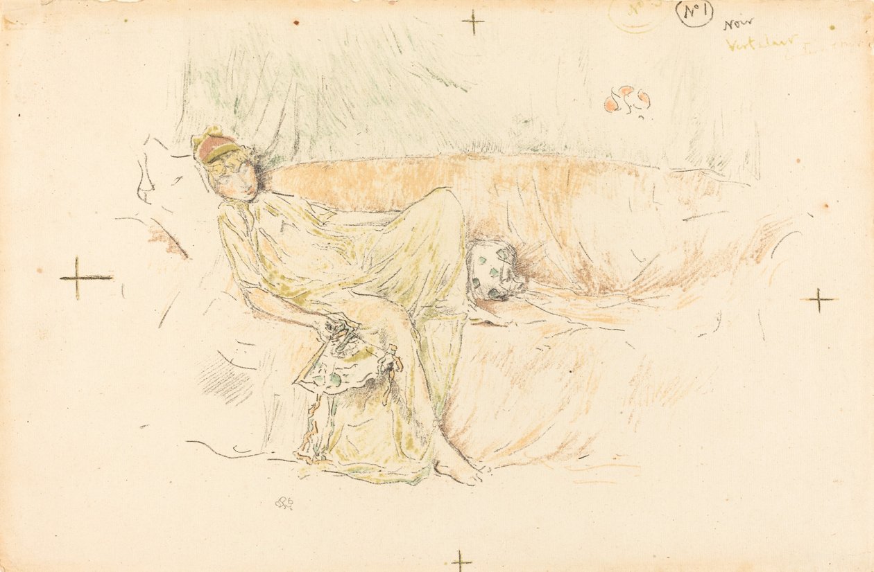 Draperad figur, liggande, 1892. av James Abbott McNeill Whistler