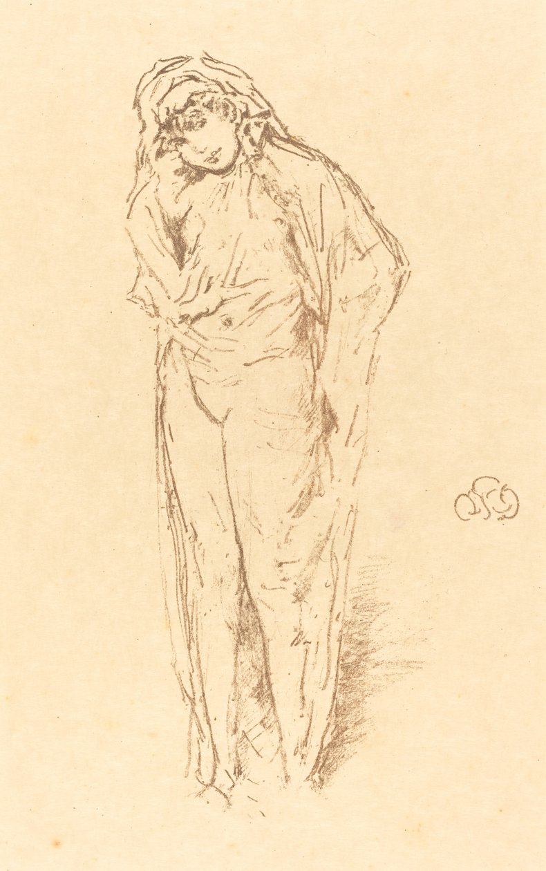 Draperad figur, stående, 1891. av James Abbott McNeill Whistler