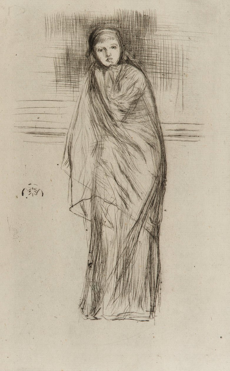 Draperad modell, 1870. av James Abbott McNeill Whistler