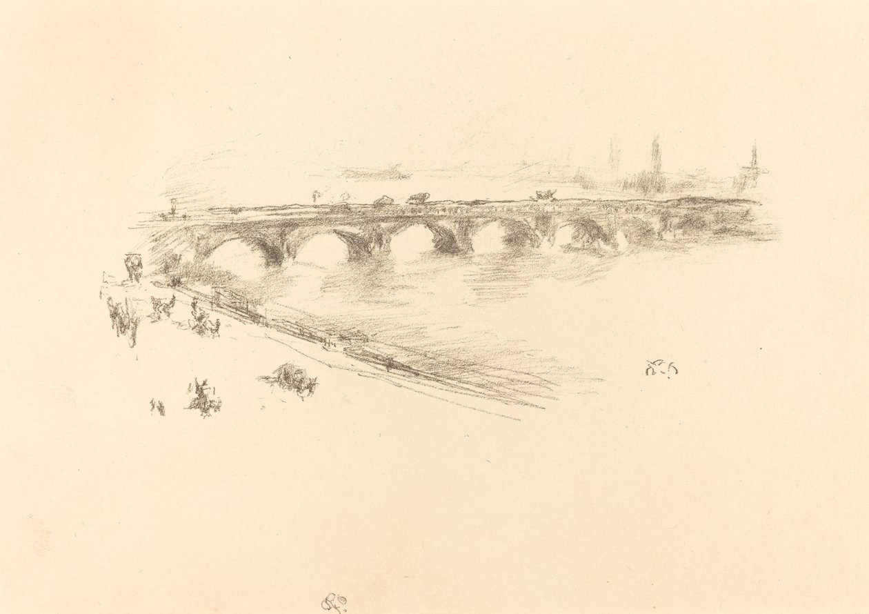 Kväll, Little Waterloo Bridge, 1896. av James Abbott McNeill Whistler