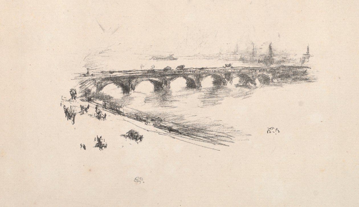 Kväll, Little Waterloo Bridge, 1896. av James Abbott McNeill Whistler