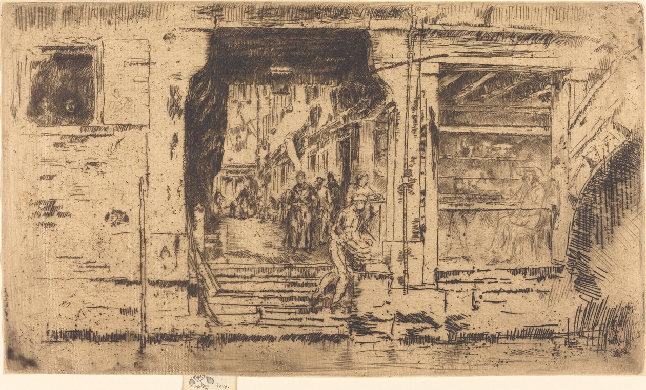 Fiskaffär, Venedig, 1880. av James Abbott McNeill Whistler