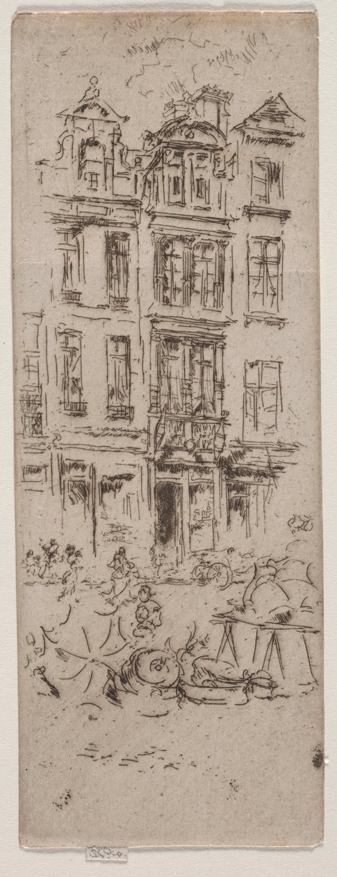 Blomstermarknad, Bryssel. av James Abbott McNeill Whistler